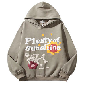 2024 High Quality Cotton Hoodie <b>Thick</b> <b>Fleece</b> Plain Blank Custom <b>Men</b> Trending Puff Print Hoodies for Selling - Product Image 5