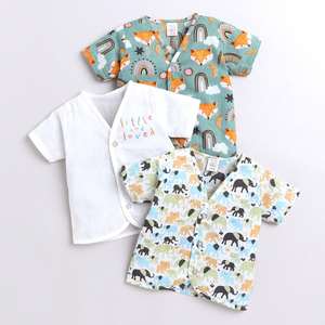 Camiseta de Algodón para Bebé con Estampado de Elefante, Diseño Animal, Suave y Cómoda, Manga Corta - Product Image 1