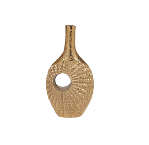 Vase en aluminium moderne de qualité supérieure, fait main, finition laiton, léger, résistant à la rouille, centre de table, décoration intérieure, exportation - Product Image 2