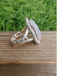 Bague pierre de lune en argent Sterling 925 fait à la main Style Boho bijoux élégant cadeau d'anniversaire pour les femmes artistique bohème argent - Product Image 3