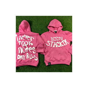 Fabricantes de ropa, sudaderas con capucha personalizadas para hombres, sudaderas de gran tamaño de peso pesado French Terry Pullover 3D Puff Printing Hoodie - Product Image 2