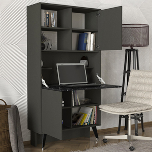 Radica ตู้หนังสือไม้อัดหินอ่อนแอนทราไซต์สำหรับรับประทานอาหารสำหรับห้องครัวกลางแจ้งห้องน้ำ - Product Image 3