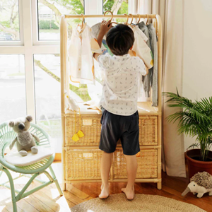 ชั้นวางเสื้อผ้าเด็กหวายแบบพกพามี4ลิ้นชักขายส่งจากโรงงานเวียดนาม - Product Image 6