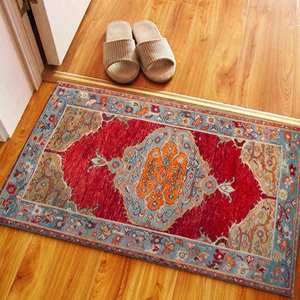 พรมพิมพ์ลายเหรียญตรา - ลายดอกไม้โมเดิร์นสไตล์โมร็อกโกสำหรับตกแต่งห้องรับแขก พรมเนื้อนุ่มแบบไม่ทอ - Product Image 5