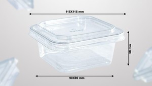 ภาชนะบลิสเตอร์ทรงสี่เหลี่ยมพลาสติกใสสำหรับโชว์ขนมอบและสลัดสำหรับทำเค้ก - Product Image 6