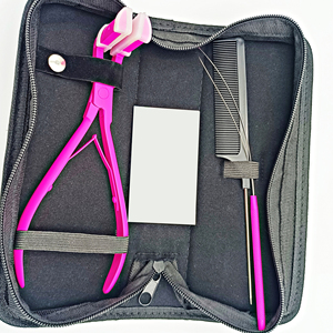 Kit de herramientas de rebordear y extensión de cabello personalizable profesional, alicates atados a mano, aguja de acero inoxidable, OEM/ODM - Product Image 6