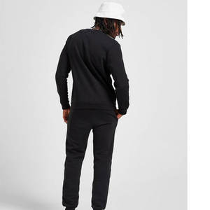 Ensemble de survêtement pour homme en coton 100% imprimé sur mesure en gros, coupe ajustée, couleur unie, sweat-shirt à capuche, pantalon de survêtement évasé superposé, hiver - Product Image 3