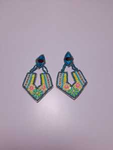 Bestone, pendientes de cuentas con patrón personalizable, flores bordadas hechas a mano para Niñas Grandes, recién llegado, costura de punto de cruz - Product Image 4