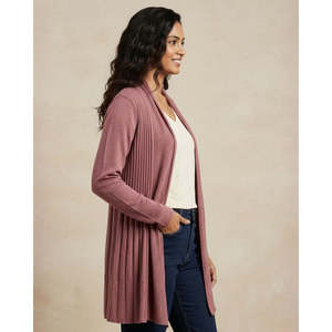 Chal de punto largo de lana morado para invierno, de secado rápido, grueso, informal, estilo urbano, para mujer, con frente abierto - Product Image 3