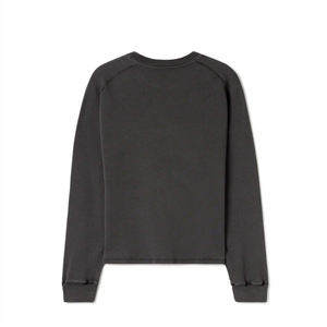 Unisex Dark Grey Cotton Blended Fleece Sweatshirt Custom Oversized Pullover Crewneck Plain Streetwear Casual Warm Winter Jumper - Product Image 2