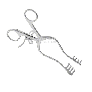 NORFOLK NORWICH Retractor de palanca de gancho de acero inoxidable curvo de 8,12 \ ", autorretención, 5x4 puntas afiladas, no estériles - Product Image 3