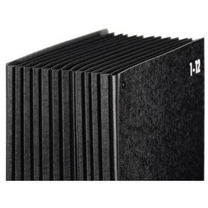 Organizador de Escritorio PAGNA Classic DIN A4 con 12 Compartimentos, 80% Reciclado, Cartón Duro Negro, 1-12 Ene.-Dic. - Product Image 1