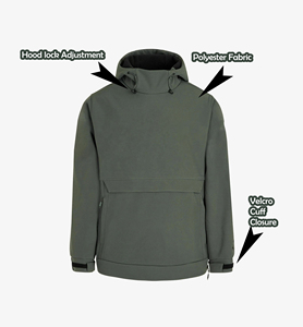 Chaqueta Anorak cortavientos con capucha para mujer, ropa de calle elegante con diseño transpirable, impermeable y acceso a cremallera lateral - Product Image 2