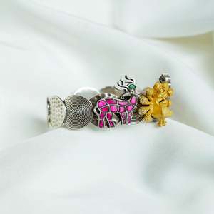 925 <b>Silver</b> Anokhi Fusion Openable <b>Cuff</b> <b>Bracelet</b> Fashionable Openable <b>Silver</b> <b>Cuff</b> - Product Image 2