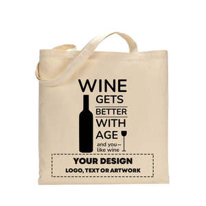 Sacs fourre-tout pour vignerons avec motif 'Le vin s'améliore avec le temps', couleur unie, pour les amateurs de vin - Product Image 3