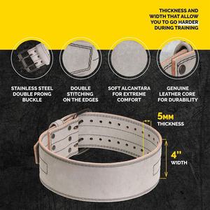 เข็มขัดยกน้ำหนักหนังตามหลักสรีรศาสตร์ที่มีโครงสร้างทนทานสวมใส่สบายและมีโลโก้ที่กำหนดเองได้ - Product Image 4