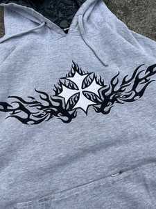 Hombres Streetwear 500gsm Personalizado Francés Terry Sun Faded Acid Wash Bordado Logo Recortado Rhinestone Zip up Sudadera con capucha con bordado - Product Image 2