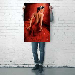 Póster de bailarina de flamenco roja de R. Magrini, arte de pared en lienzo - Product Image 2