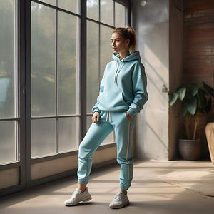 Heavy <b>Weight</b> Pullover Hoodie Sweatpants <b>Set</b> Sportswear Jogger Fitness Tracksuit Ladies Cotton Fleece Track Suit <b>Women's</b> - Product Image 3