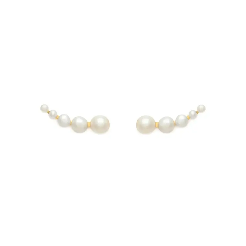 QLEESI 2022 Ladies Summer Silver 925 Sterling Earings Handmade Pearl 18K Gold Earrings