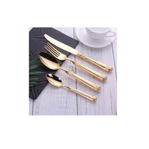 Stainless Steel <b>Gold</b> Polished With Embossed Design Salad Server Set Casual Purpose Server <b>Utensil</b> Western Style Salad Server Set - Product Image 1