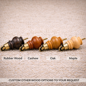 Pieds de canapé en bois massif ronds avec roulettes, pieds de meubles en bois pour canapé, chaise, lit, armoire - Product Image 3