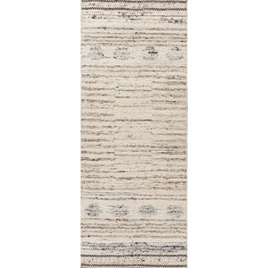 Abrash Ivory Flat Weaves Wool Handmade Braided Rugs 10mm Striped Abstract Rectangular Hallway for Home Living Room-ADWL-13180 - Product Image 1