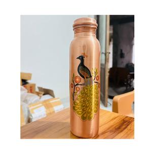 ขวดทองแดงบริสุทธิ์แท้สำหรับการดีท็อกซ์เพื่อสุขภาพแบบอายุรเวทสร้างภูมิคุ้มกันการเล่นฟิตเนสโยคะยิมโรงเรียนการเดินทางและให้ความชุ่มชื้นตามธรรมชาติ - Product Image 5