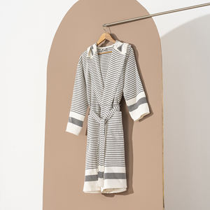 Albornoz de algodón 100% unisex hecho en Turquía tela transpirable peso ligero secado rápido verano todo el año ropa de dormir ropa de salón - Product Image 1