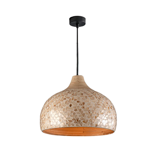 Lampe suspendue en bambou filé avec lumière de plafond en bambou et nacre, idéale pour la décoration intérieure, salon, espace confortable, en provenance du Vietnam - Product Image 1