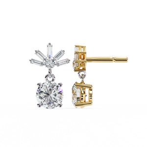 Boucles d'oreilles uniques en or 18 carats avec diamant de laboratoire, boucles d'oreilles de qualité supérieure - Product Image 1
