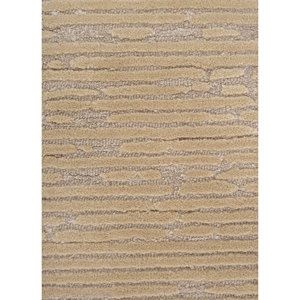 Tapis en laine et viscose tufté à la main blanc et or, motif abstrait rayé, pour usage domestique - TOD-45028, tapis de chambre pour salon et couloir - Product Image 3