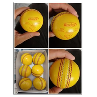 Pelota de Cricket de Goma Amarilla de Alta Calidad, Grado A, Cosida a Mano, Sin Sello, para Práctica en Interiores y Exteriores, Tamaño 22.5, Empaquetada