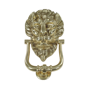 Le fournisseur indien a conçu le matériel décoratif de heurtoir de porte de lion en laiton massif de style moderne pour les portes d'entrée avec l'installation de vis - Product Image 1