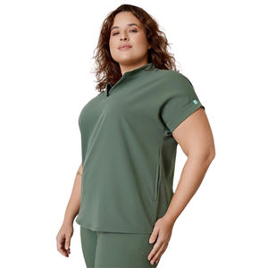 Exfoliante de Enfermería de alta calidad de lujo hecho a medida de Color verde para mujeres Venta caliente uniforme de Enfermería de media manga para el trabajo en el Hospital - Product Image 1