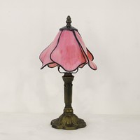 Lampe de table en verre de style Tiffany à pétales de rose moderne, design de fleurs roses, écologique, température de couleur personnalisable, réglable en intensité