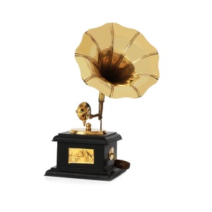 Gramophone carré scintillant de qualité supérieure, objet de décoration vintage pour la maison ou le bureau - Product Image 1