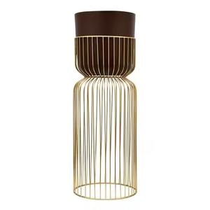 <b>Black</b> Coated Metal Planter <b>Pot</b> with Gold <b>Stand</b> Handmade Design for Indoor and Outdoor Garden Decoration Decorative Flower <b>Pots</b> - Product Image 1