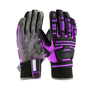 Guantes de impacto de trabajo de seguridad mecánicos de cuero TPR antideslizantes resistentes a cortes antivibración personalizados - Product Image 3