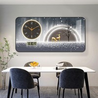 Minimalisme salle à manger peinture décorative mur Art bureau décoration murale cadre cristal porcelaine peinture décor Art avec horloge