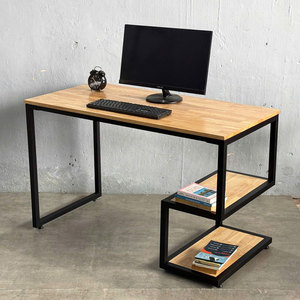 UBAN Minimalist Design FD68032 Bookshelf <b>Computer</b> Table 120x60x75cm Rubber Wood Study <b>Desk</b> for Bedroom Use - Product Image 5