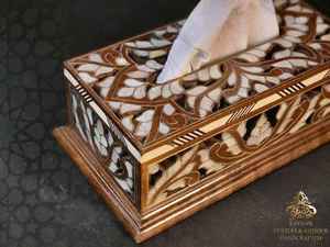 Luxueux décor de table en incrustation d'os très décoratif prix de boîte à serviettes accrocheur pour boîtes de maintien de mouchoirs - Product Image 3