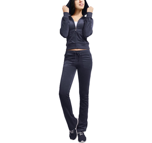 Ventes chaudes Nouvelle mode Vente en gros Ensemble de survêtement d'hiver pour femmes 2 pièces Séchage rapide Sports 100% polyester Velours - Product Image 4