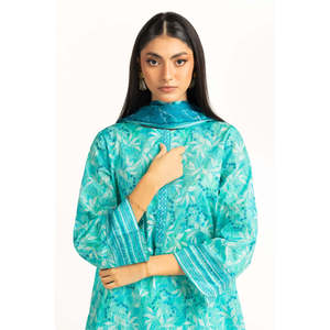 Conjunto de Traje de Jardín Estampado de 3 Piezas para Mujer Aqua - Product Image 1