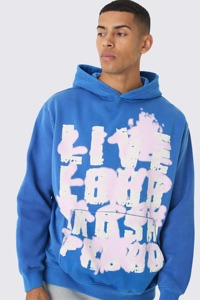 Sweat à capuche épais pour homme de haute qualité 360g, avec impression graphique sur le devant, logo personnalisé, design respirant et épaules tombantes - Product Image 3
