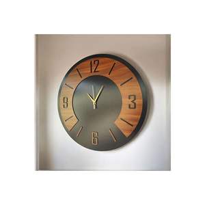 50cm <b>Silent</b> Wooden <b>Wall</b> <b>Clock</b> Black and White Color Plain Number Gift - Product Image 5