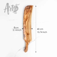 Planche à découper artisanale rustique en bois d'olivier tunisien massif, durable pour la charcuterie, l'hôtellerie et la cuisine, planche longue personnalisée