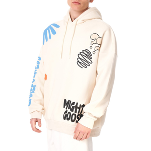 2025 basique blanc sweats à capuche basiques 100% coton mélangé LOGO hommes surdimensionné pull imprimé couleur unie à capuche pour unisexe - Product Image 2