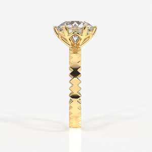 แหวนทอง 18K ประดับเพชรโมอิสซาไนต์ทรงกลม แหวนหมั้นโมอิสซาไนต์สุดหรู - Product Image 3
