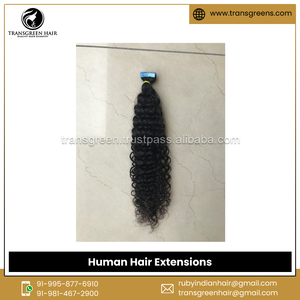 Pelucas indias Virgin Temple Hair 100% Raw sin procesar Kinky Curly Tape Extensión de cabello humano disponible a un precio asequible - Product Image 6